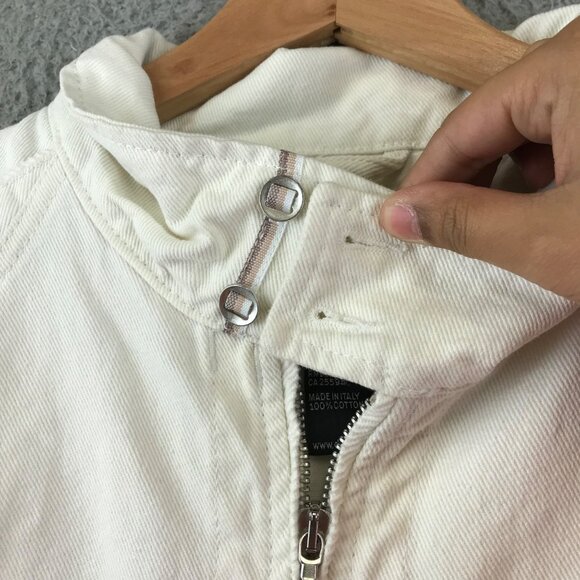 Men's Diesel Full Zip Bomber Jacket White Fraternity size L - Picture 10 of 15